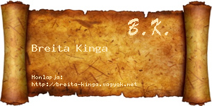 Breita Kinga névjegykártya